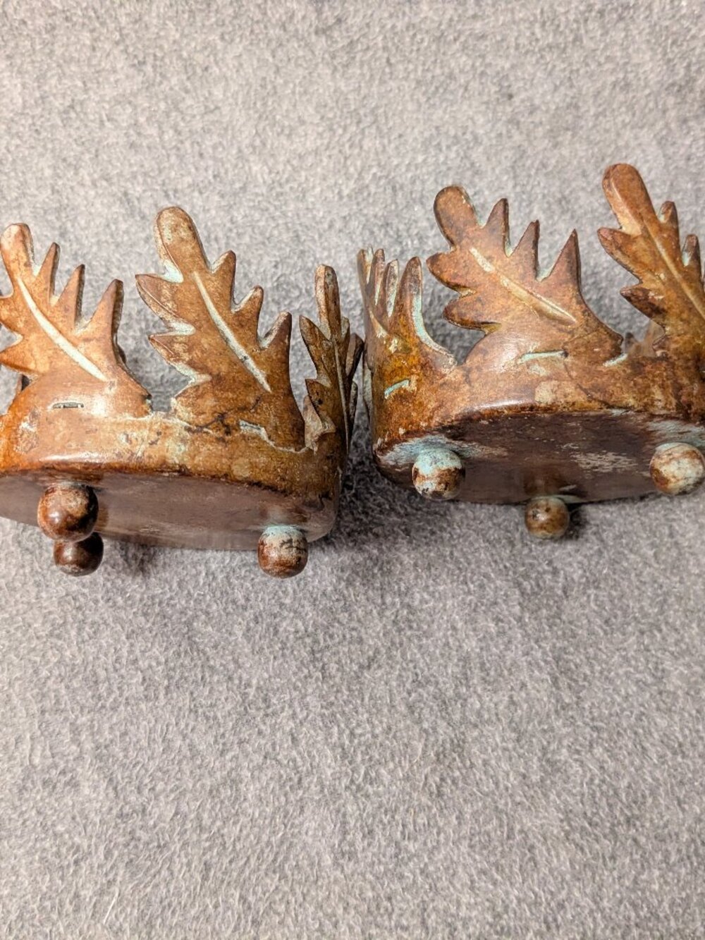 Pair of Autumn Leaves Candle Holders